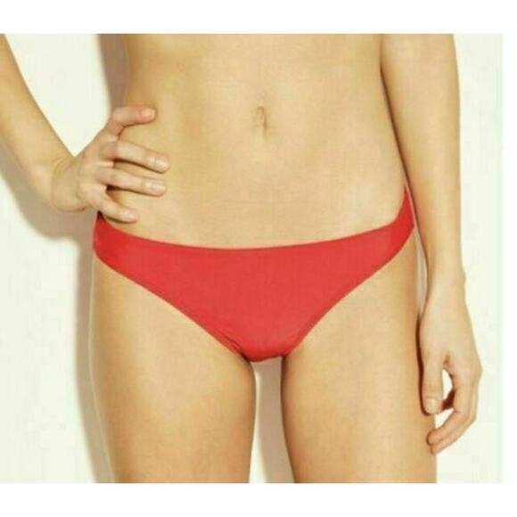 Xhilaration Bikini Bottom Women's Size Extra Large Red Cheeky Hipster Swimwear - Picture 4 of 7